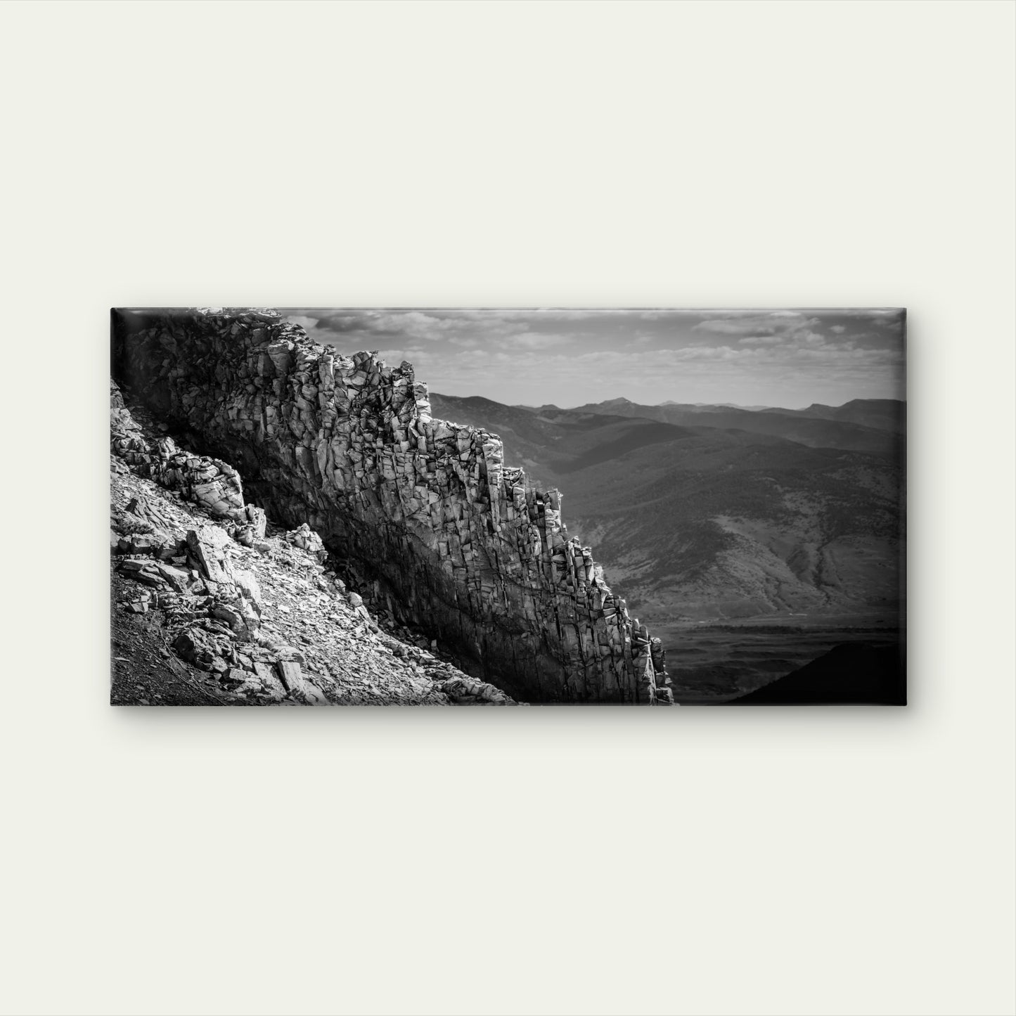 Black And White Rocky Mountain Peak Wall Art Canvas Office Home Framed 120x60cm