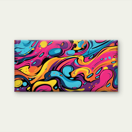 Abstract Graffiti Pop Neon Splash Wall Art Canvas Office Home Framed 120x60cm