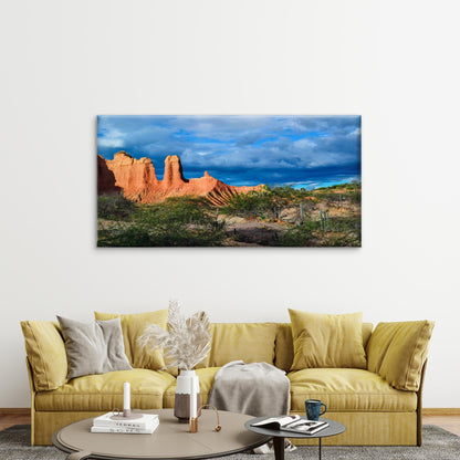 Cloudy Blue Sky Tatacoa Desert Wall Art Canvas Office Home Room Framed 120x60cm - Bella Home Decor