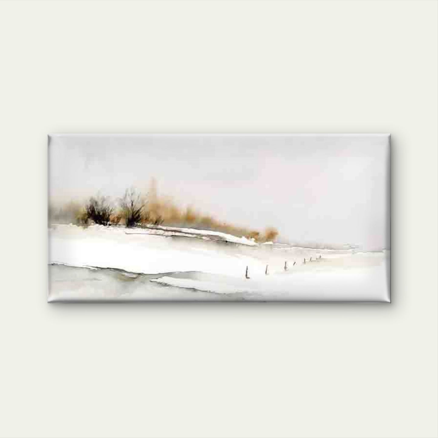 Snowy Mountain & Pine Tree Wall Art Canvas Office Home Room Framed 120x60cm - Bella Home Decor