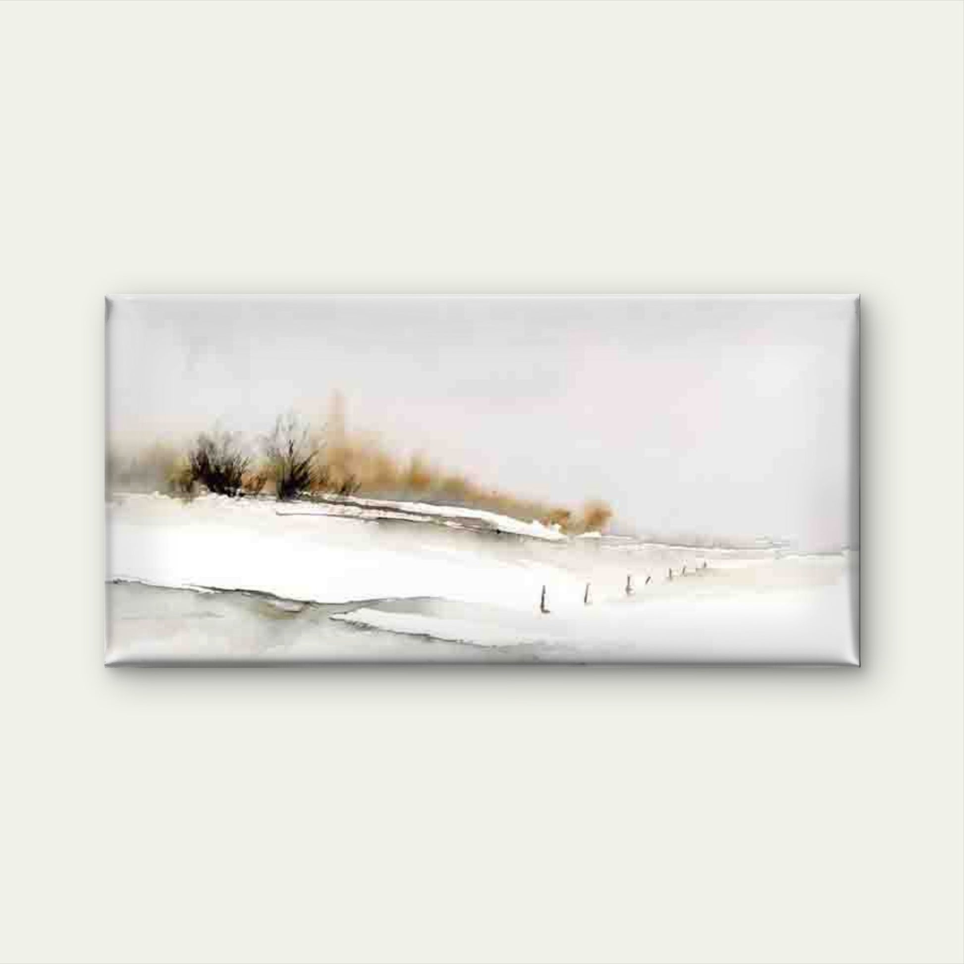 Snowy Mountain & Pine Tree Wall Art Canvas Office Home Room Framed 120x60cm - Bella Home Decor