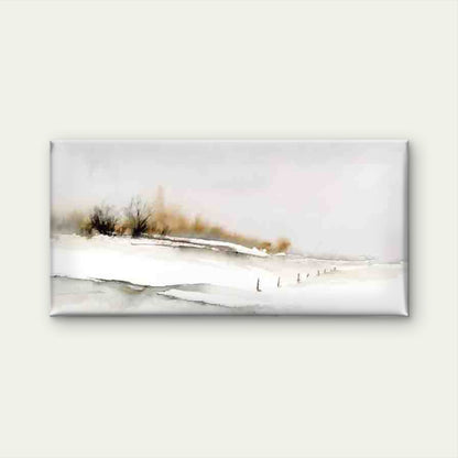 Snowy Mountain & Pine Tree Wall Art Canvas Office Home Room Framed 120x60cm - Bella Home Decor