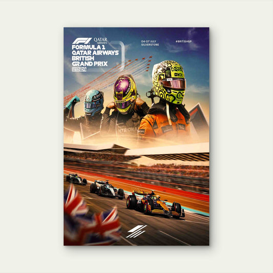 Motorsport Drivers Racing Car Grand Prix 60x90cm Metal Print Ready to Hang