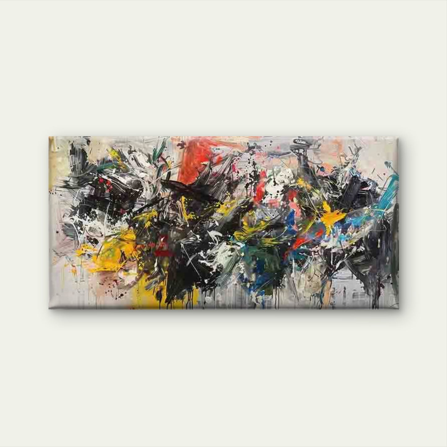 Abstract Colorful Paint Splash Wall Art Canvas Office Home Room Framed 120x60cm