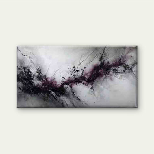 Abstract Ink Marble Design Wall Art Canvas Office Home Room Framed 120x60cm