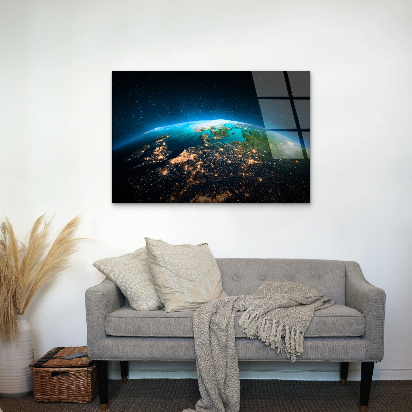 Earth At Night Europe View Space Astronomy Landscape Acrylic Glass Printing Wall Art Australian Made Quality