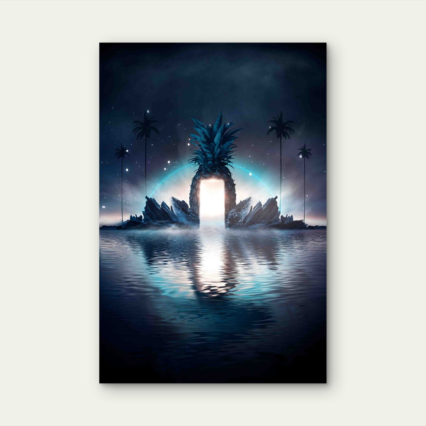 Abstract Fantasy Background Night Landscape Metal Print Ready to Hang