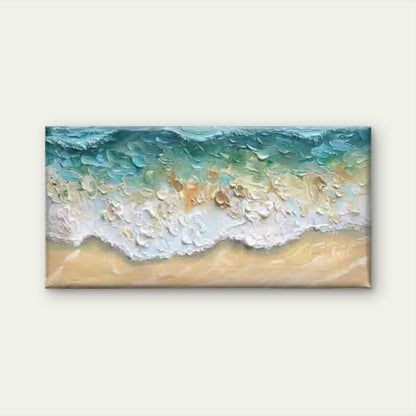 Abstract Depiction of Ocean Wav Wall Art Canvas Office Home Room Framed 120x60cm - Bella Home Decor