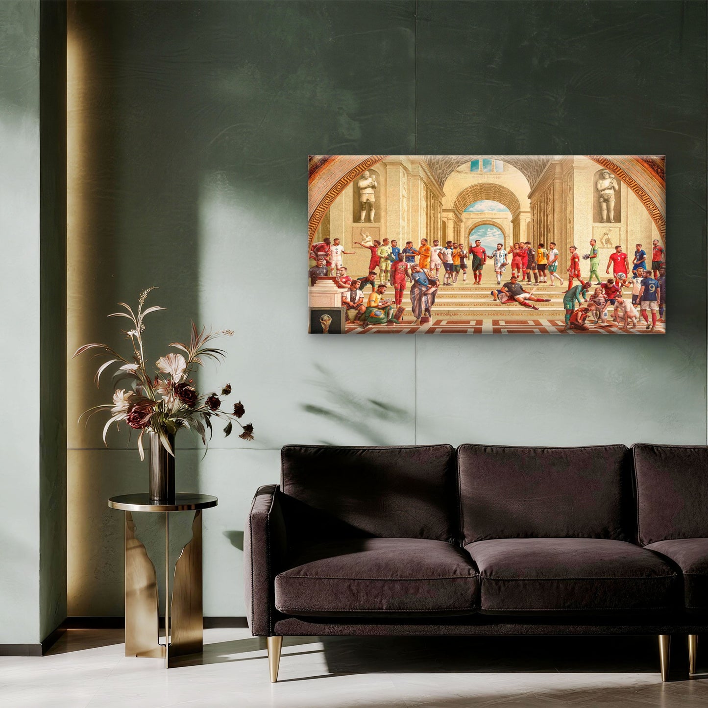Grand Renaissance Athlete Wall Art Canvas Office Home Room Framed 120x60cm - Bella Home Decor