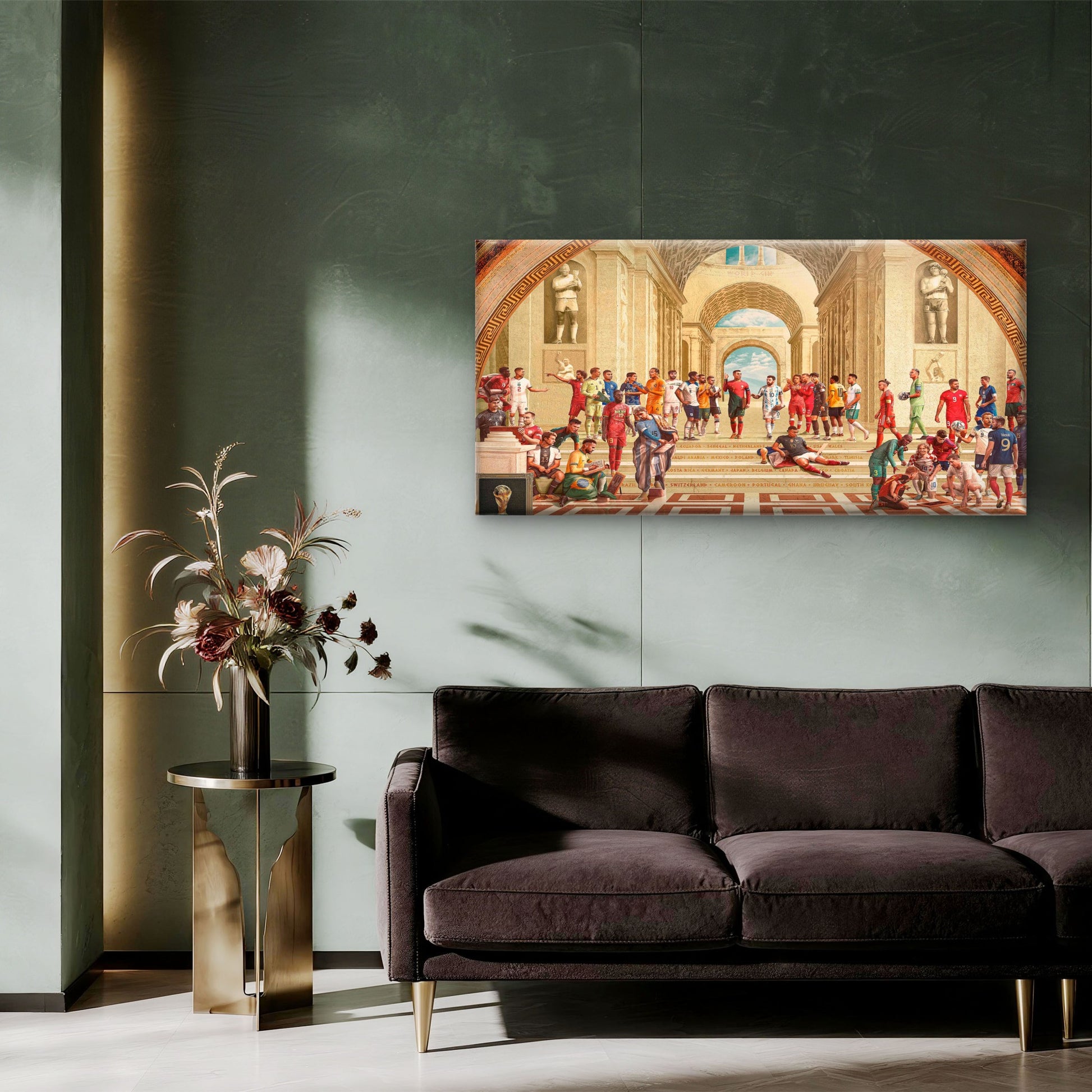 Grand Renaissance Athlete Wall Art Canvas Office Home Room Framed 120x60cm - Bella Home Decor