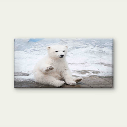 Fluffy Arctic Wildlife Wall Art Canvas Office Home Room Framed 120x60cm