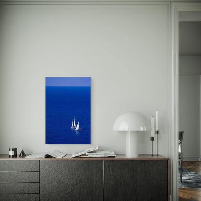 Serene Sailboats on Azure Sea Metal Print Ready to Hang