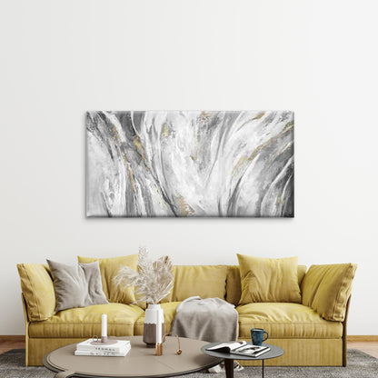 Abstract Art with Golden Accent Wall Art Canvas Office Home Room Framed 120x60cm