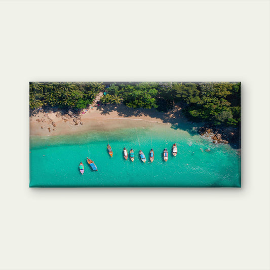 Aerial View Travel Landscape Wall Art Canvas Office Home Room Framed 120x60cm