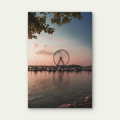 Capital Wheel Located At National Harbor In Maryland 40x60cm Metal Print Ready to Hang