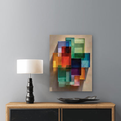 Colorful Glass Illusion Metal Print Ready to Hang