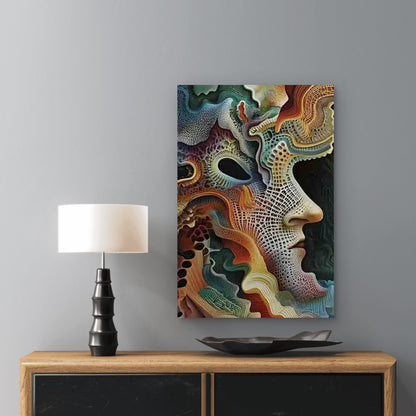 Abstract Human Face Pattern 40x60cm Metal Print Ready to Hang - Bella Home Decor