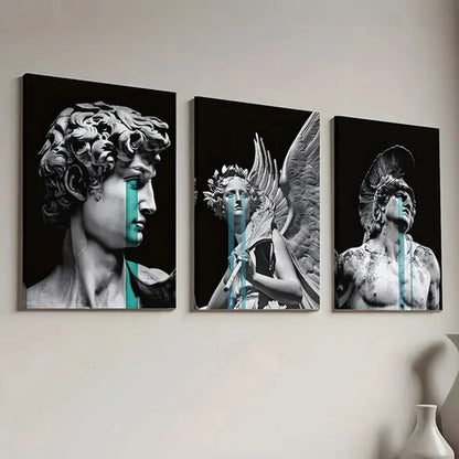 3pcs Modern Art Style David Statue Fashion Art Wall Art Canvas Unframed - High Quality Print 100% Australian Made Wall Canvas