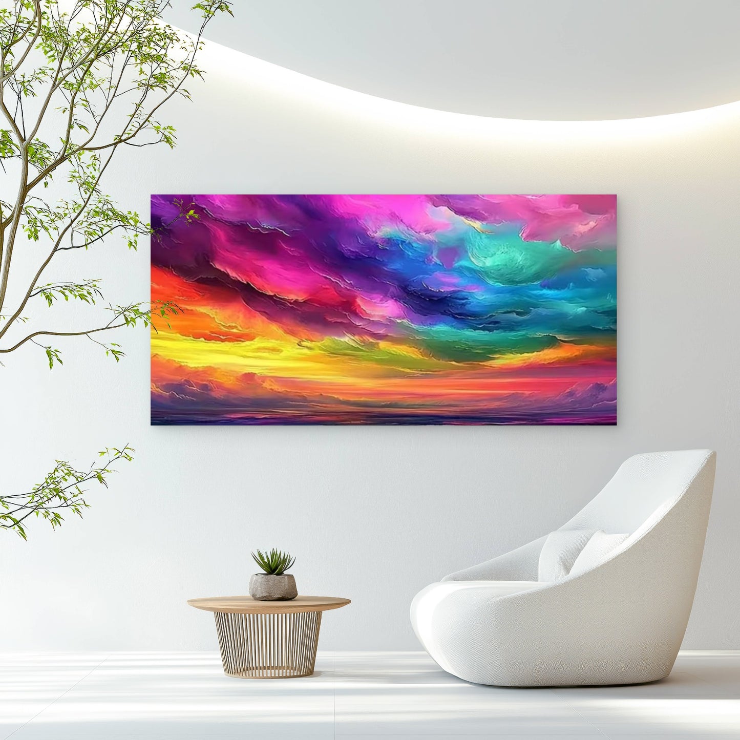 Surreal Dreamscape Sunset Sky Wall Art Canvas Office Home Room Framed 120x60cm