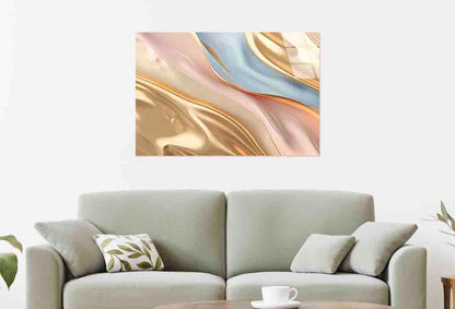 Abstract Pastel Gold Tempered Glass Printing Wall Art Australian Made Quality