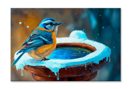 Beautiful Winter Time Bird Feeder Wall Art Limited Edition High Quality Print