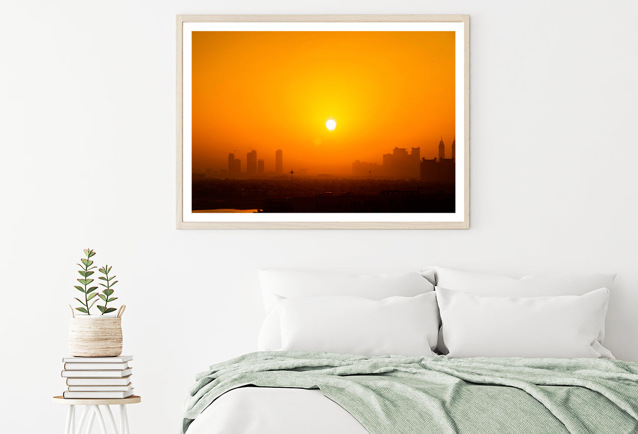 View of a City Skyline during Sunset Home Decor Premium Quality Poster Print Choose Your Sizes