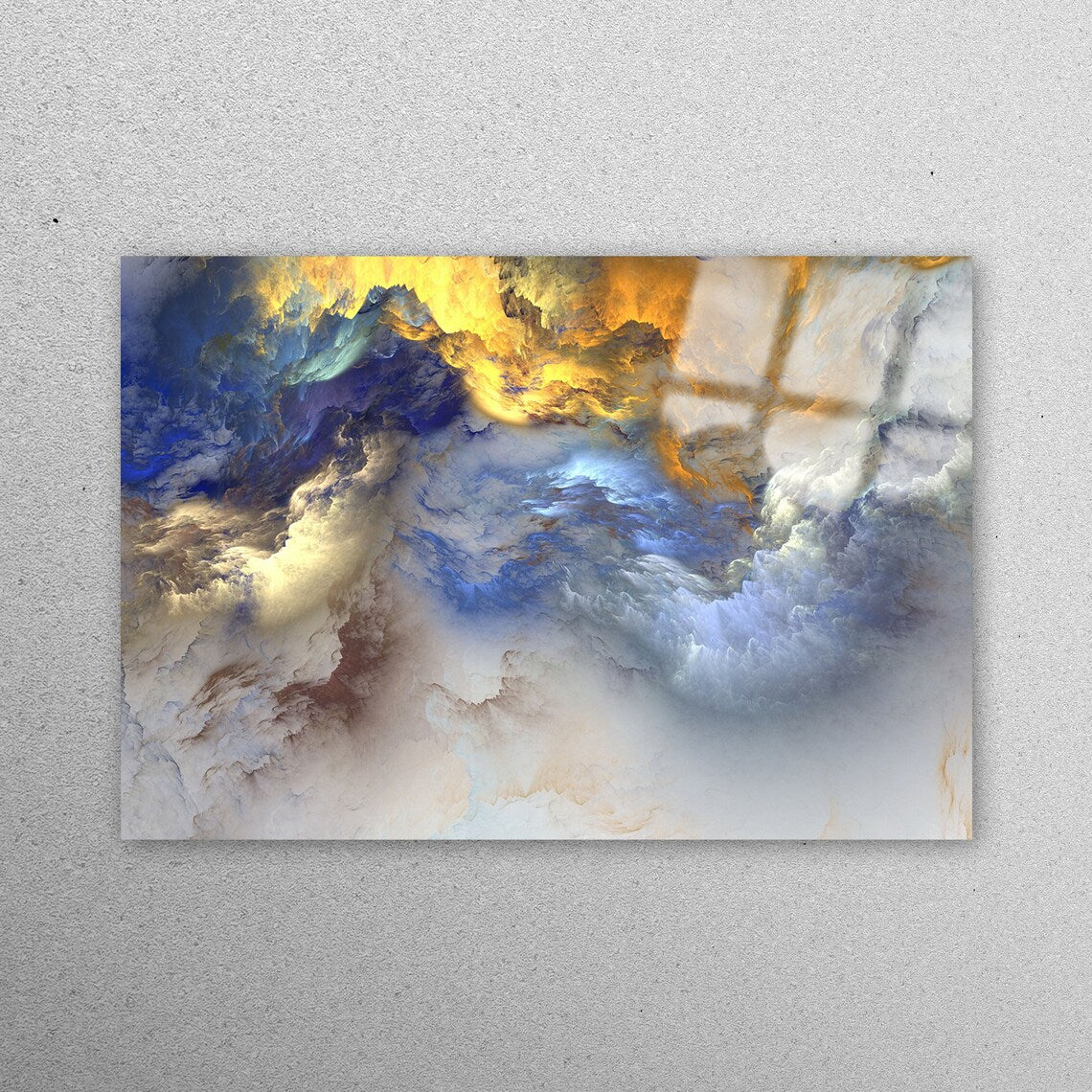 Blue Cloudy Acrylic Glass Print Tempered Glass Wall Art 100% Made in Australia Ready to Hang