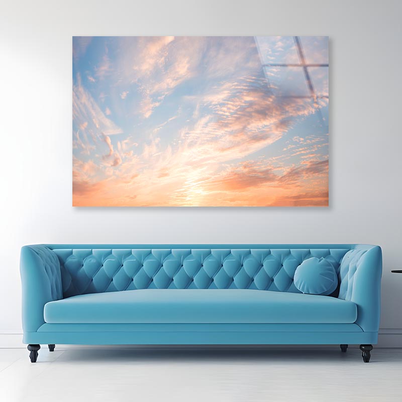 Beautiful Romantic Sunset Sky  Acrylic Glass Print Tempered Glass Wall Art 100% Made in Australia Ready to Hang