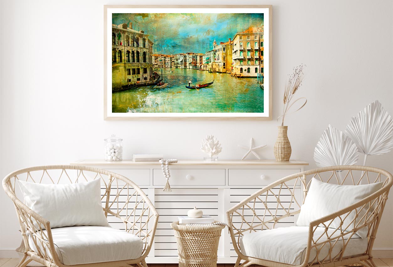 Amazing Venice - Artwork in Retro Style Home Decor Premium Quality Poster Print Choose Your Sizes