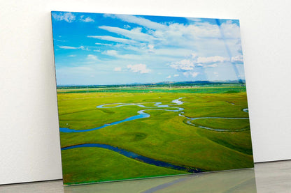 The River on the Grassland Africa Acrylic Glass Print Tempered Glass Wall Art 100% Made in Australia Ready to Hang