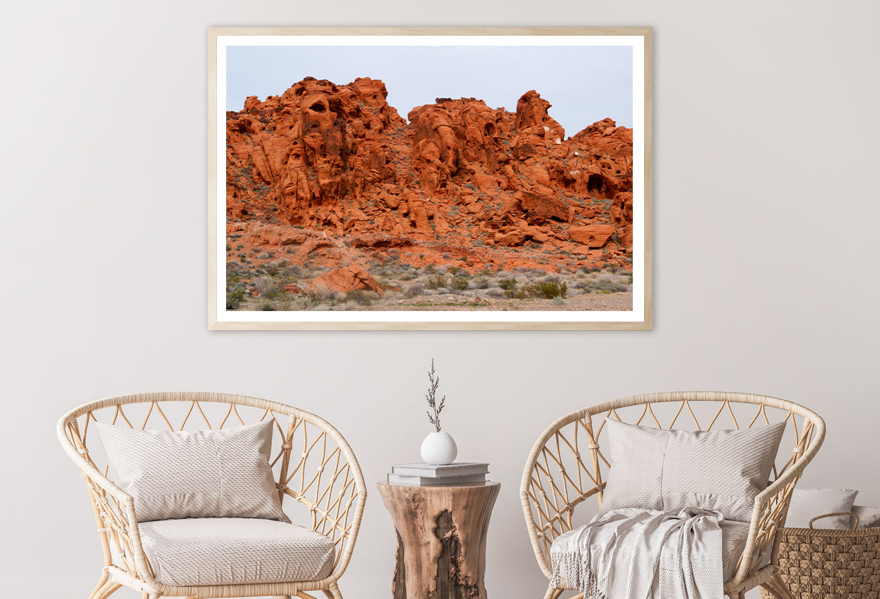 View of Brown Rocks Valley of Fire Home Decor Premium Quality Poster Print Choose Your Sizes