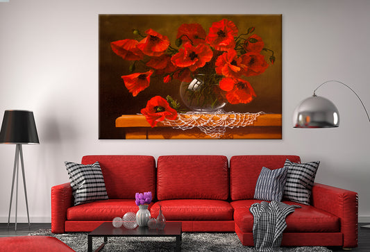 Oil Painting on Canvas, Poppy Wall Art Decor 100% Australian Made