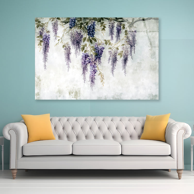 Close-Up of Purple Color Flowers Acrylic Glass Print Tempered Glass Wall Art 100% Made in Australia Ready to Hang - Bella Home Decor