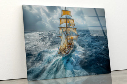 Sailing Ship in the Sea Acrylic Glass Print Tempered Glass Wall Art 100% Made in Australia Ready to Hang - Bella Home Decor