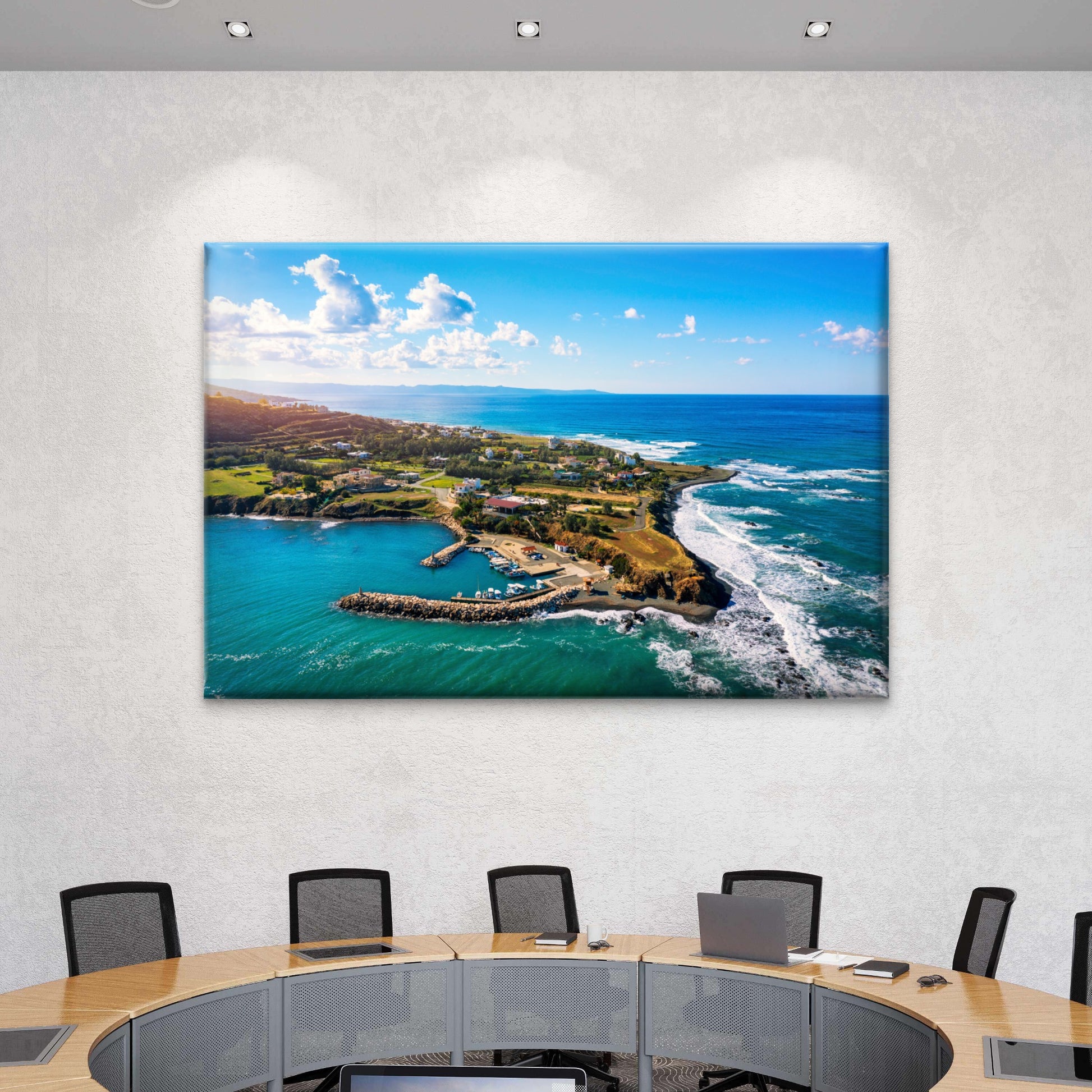Pomos Cyprus Coast Aerial Wall Art Decor 100% Australian Made - Bella Home Decor