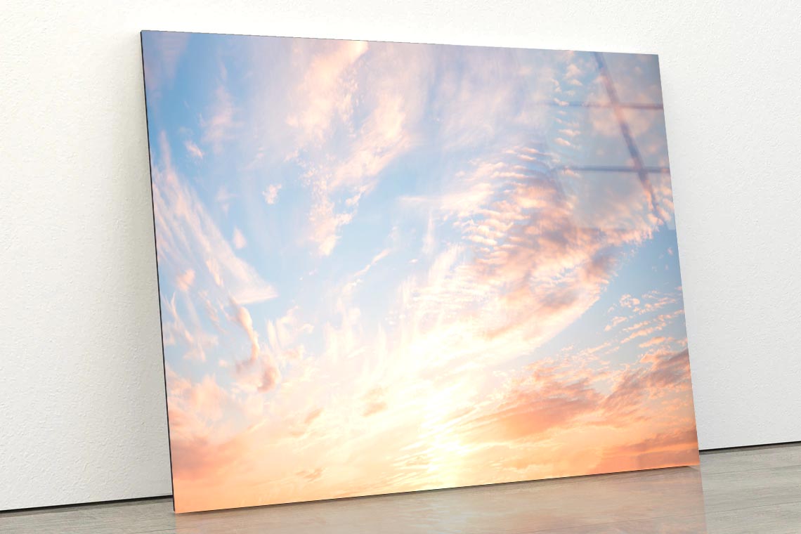 Beautiful Romantic Sunset Sky  Acrylic Glass Print Tempered Glass Wall Art 100% Made in Australia Ready to Hang