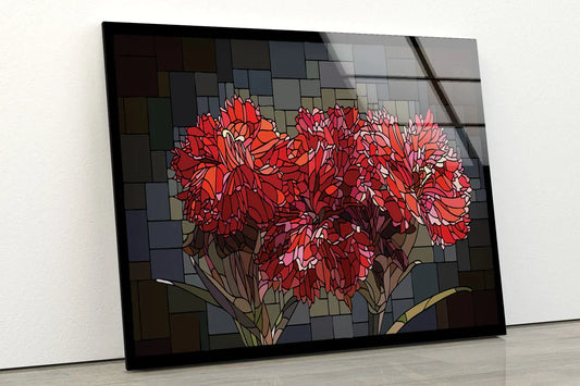 Red Flowers 3D Vector UV Direct Aluminum Print Australian Made Quality