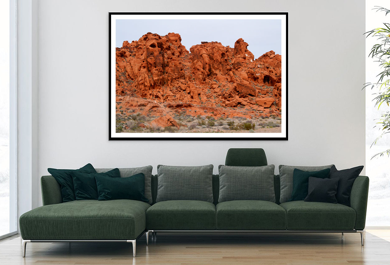 View of Brown Rocks Valley of Fire Home Decor Premium Quality Poster Print Choose Your Sizes