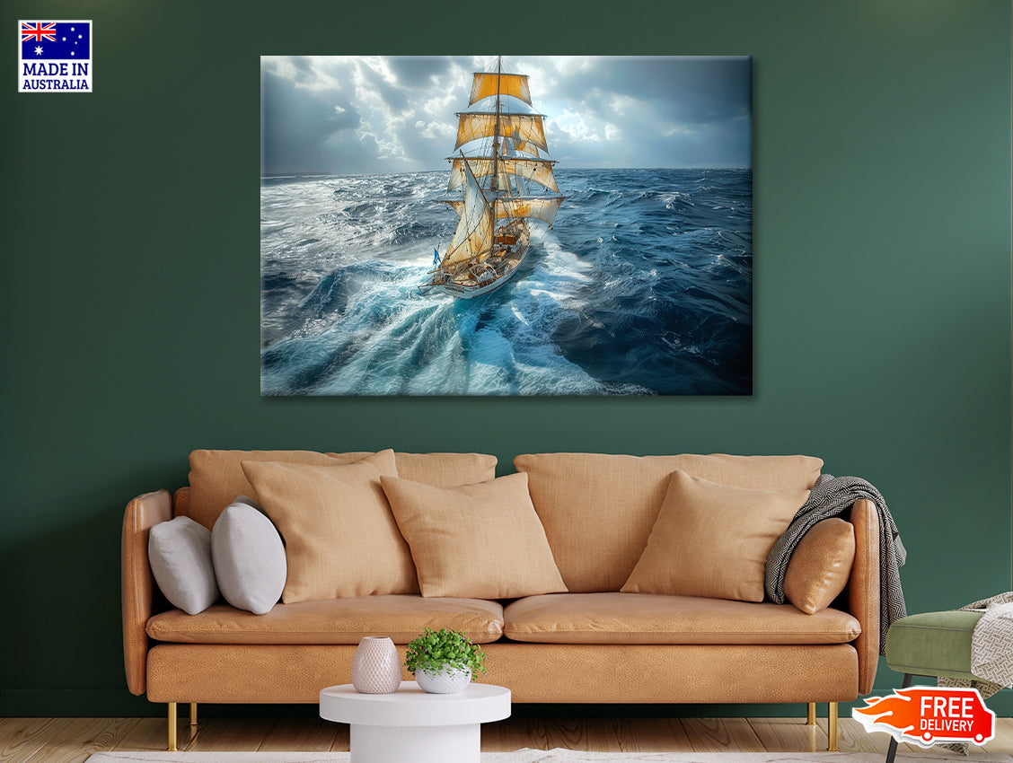 Sailing Ship in the Sea Print 100% Australian Made - Bella Home Decor