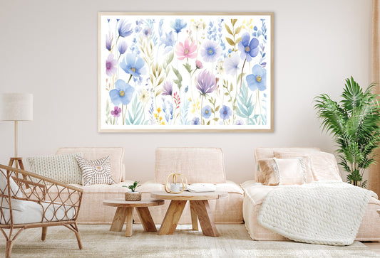 Watercolor Style Abstract Flowers Home Decor Premium Quality Poster Print Choose Your Sizes