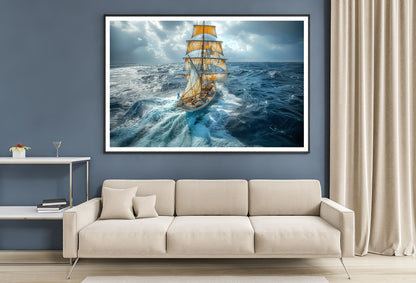 Sailing Ship in the Sea Home Decor Premium Quality Poster Print Choose Your Sizes - Bella Home Decor