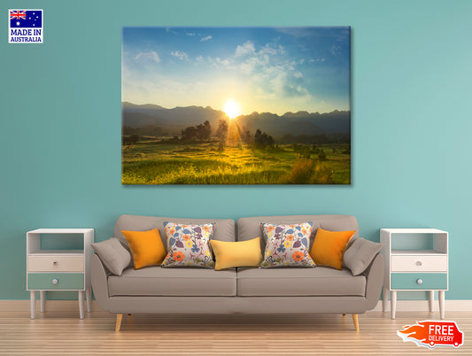 Sunset, Blossoming Meadow Print 100% Australian Made - Bella Home Decor