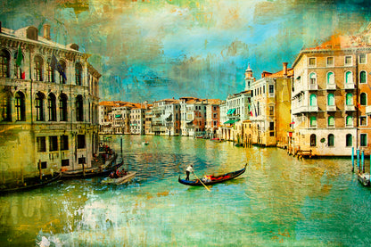 Amazing Venice - Artwork in Retro Style Home Decor Premium Quality Poster Print Choose Your Sizes