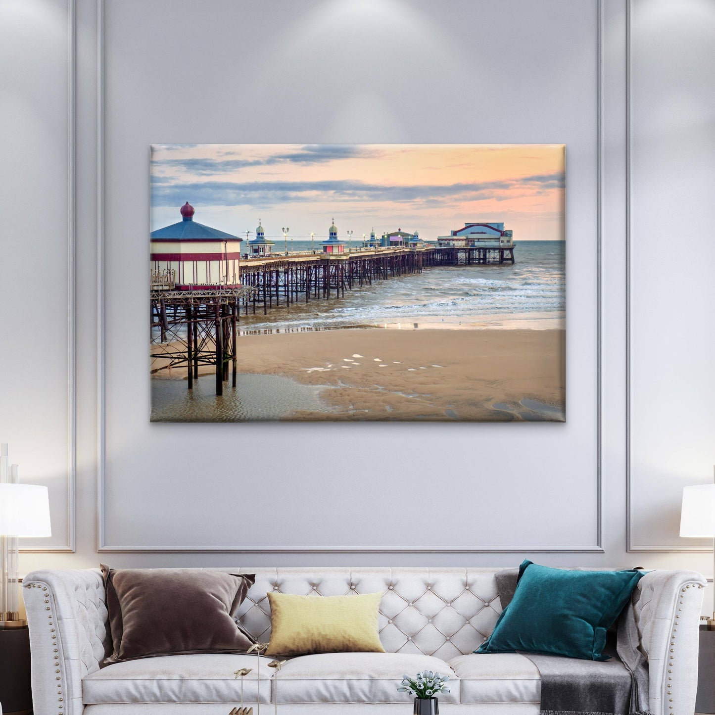 Scenic View of the North Pier in Blackpool England Wall Art Decor 100% Australian Made - Bella Home Decor