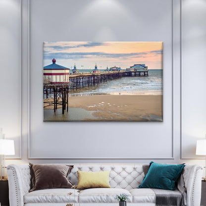 Scenic View of the North Pier in Blackpool England Wall Art Decor 100% Australian Made - Bella Home Decor
