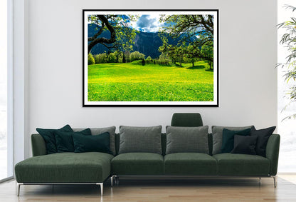 Sommerwiese with Mountains Home Decor Premium Quality Poster Print Choose Your Sizes