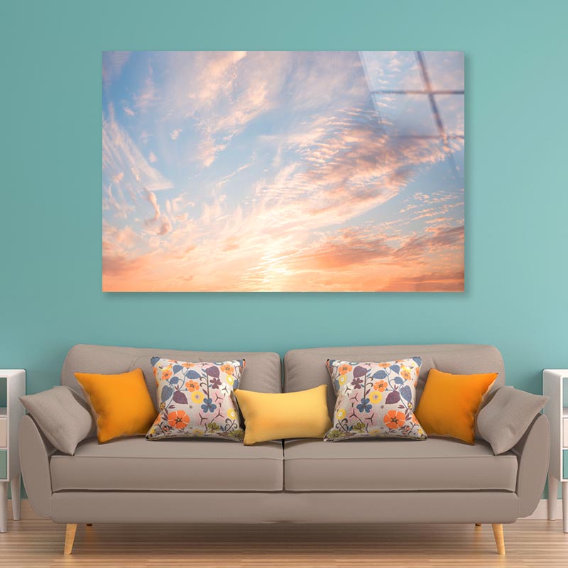 Beautiful Romantic Sunset Sky  Acrylic Glass Print Tempered Glass Wall Art 100% Made in Australia Ready to Hang