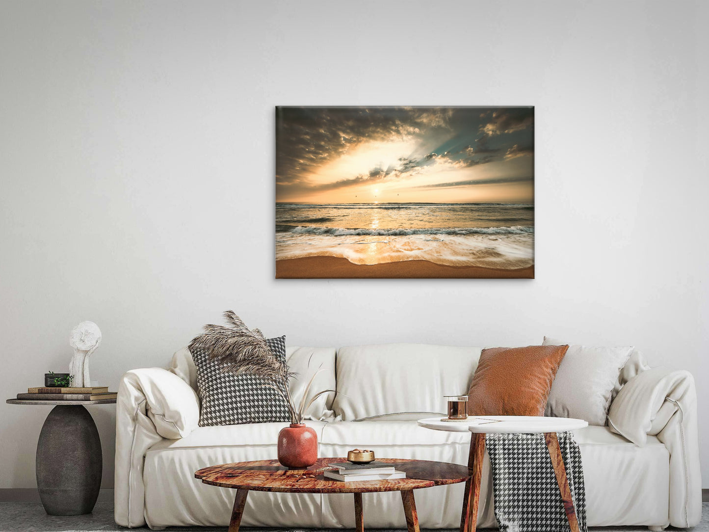 Golden Sunset Coastal Beach Warm Tranquil Seascape Wall Art Decor 100% Australian Made