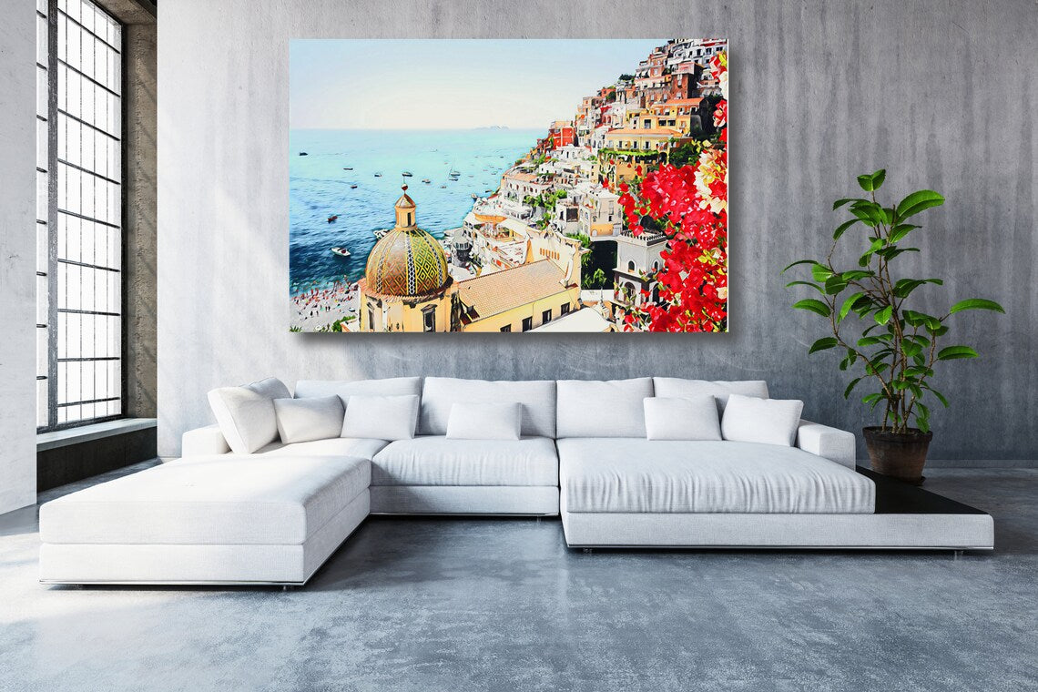 Positano Amalfi Coast UV Direct Aluminum Print Australian Made Quality