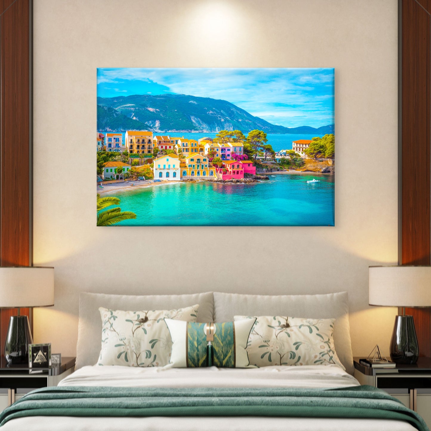 Assos Village Kefalonia Island Greece Coastal Town Wall Art Decor 100% Australian Made - Bella Home Decor
